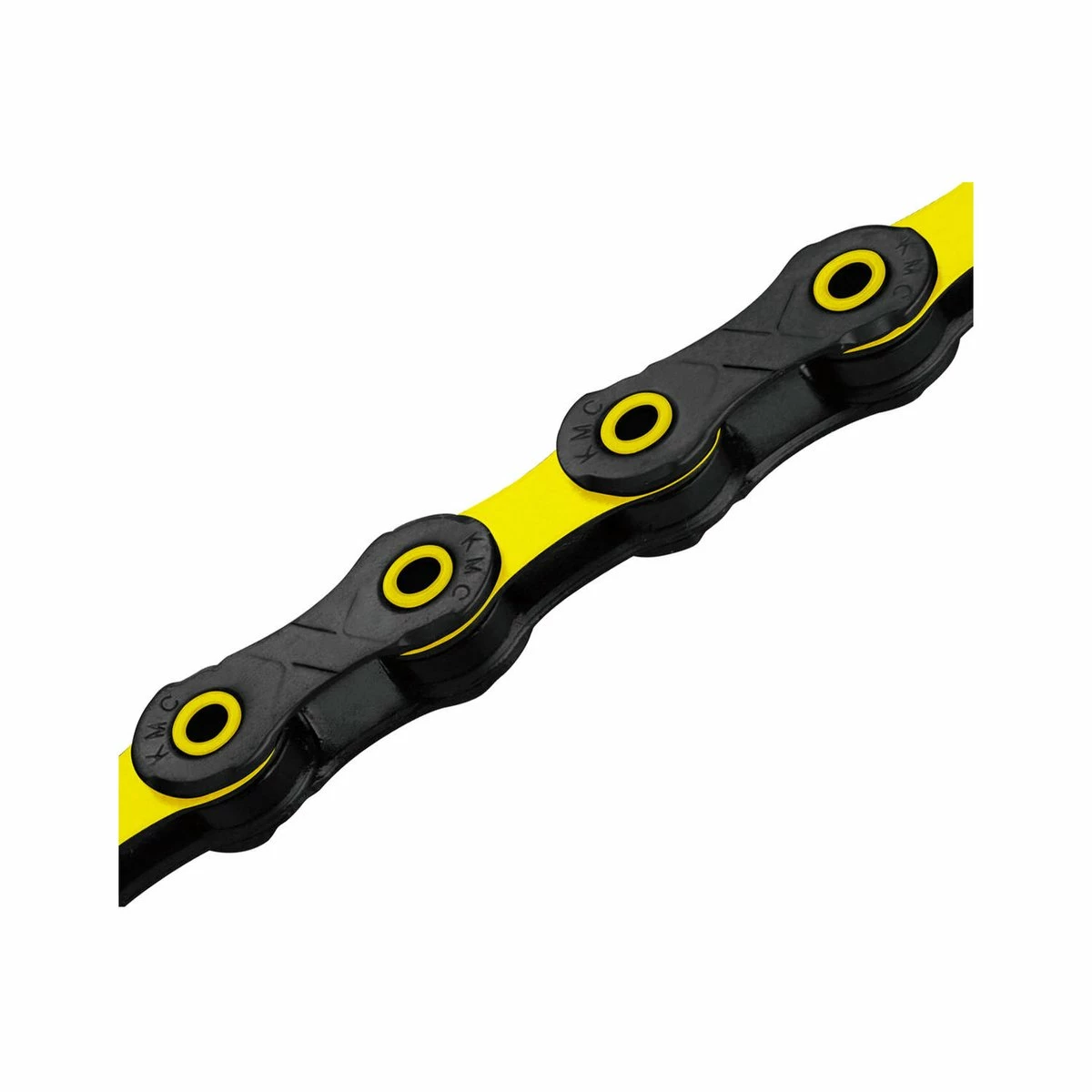 Kette KMC DLC 12, 12-fach, Schwarz/Gelb, 126 Glieder