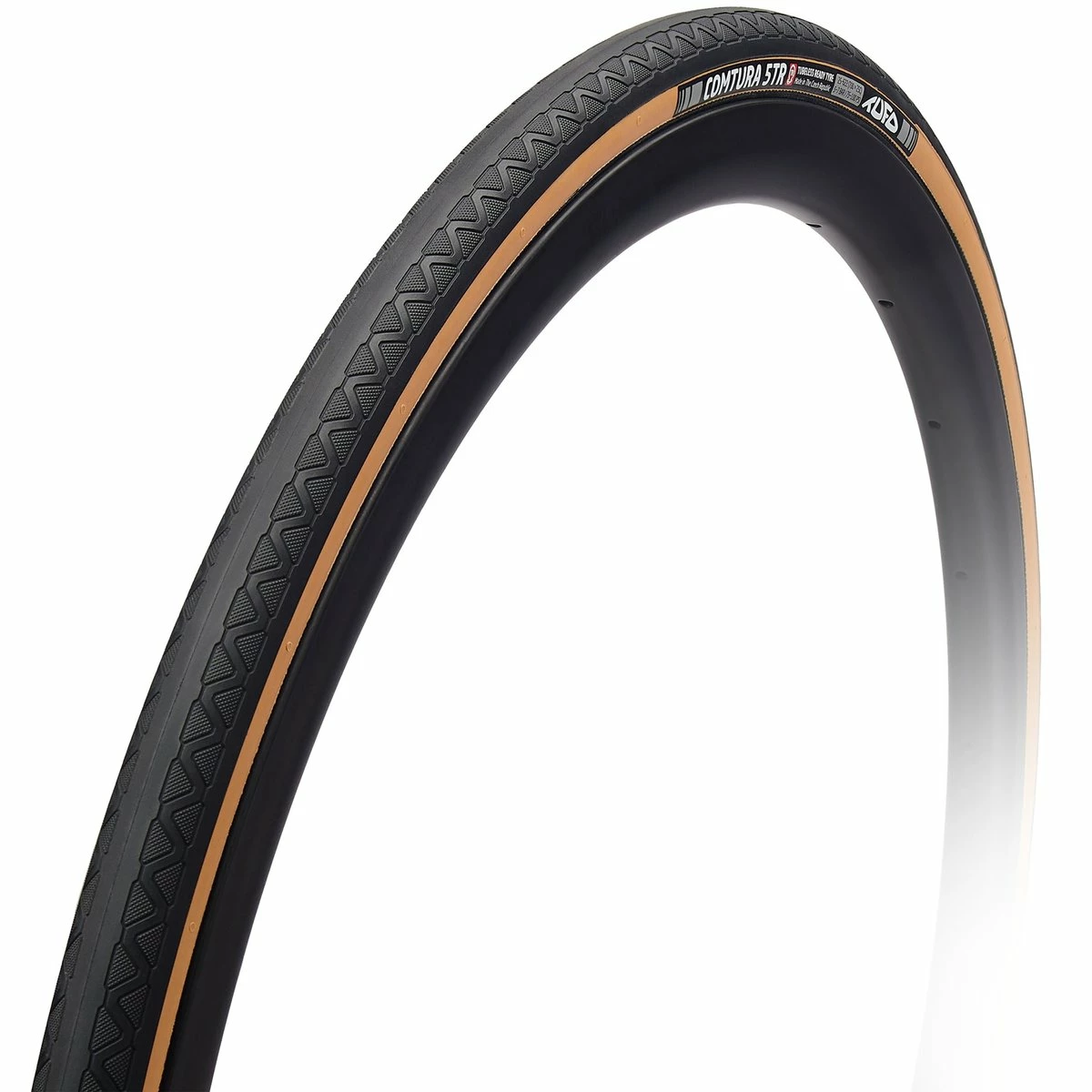 Reifen TUFO COMTURA 5 TR UST, 700 X 28, 28-622, Schwarz/Beige, Tubeless, Ca. 310 Gramm